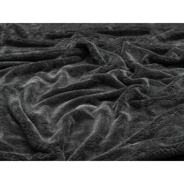 Tissu polaire poils longs (doudou) noir