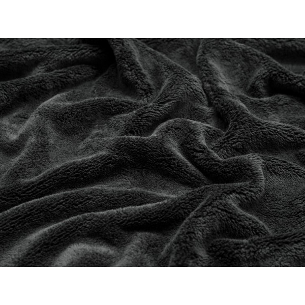 Tissu polaire poils longs (doudou) noir