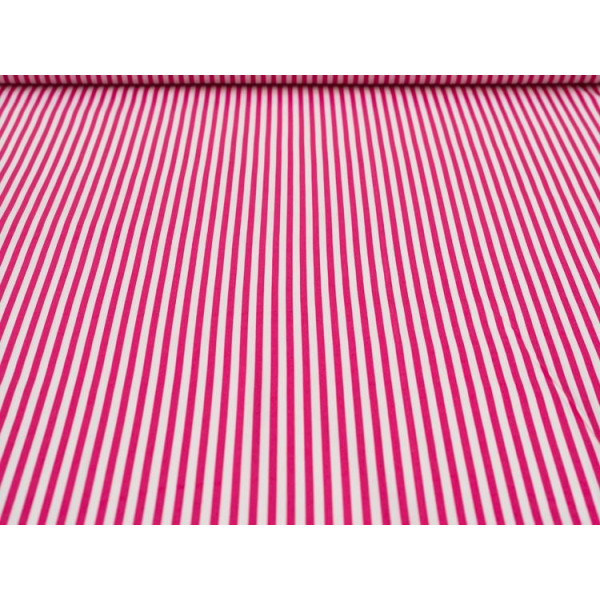 Tissu coton rayures fuchsia