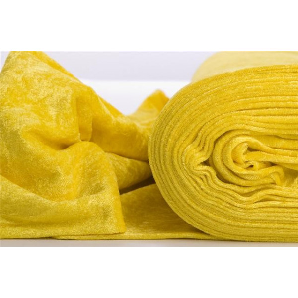 Tissu Panne de velours jaune