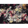 Tissu Crêpe Noir à Fleurs