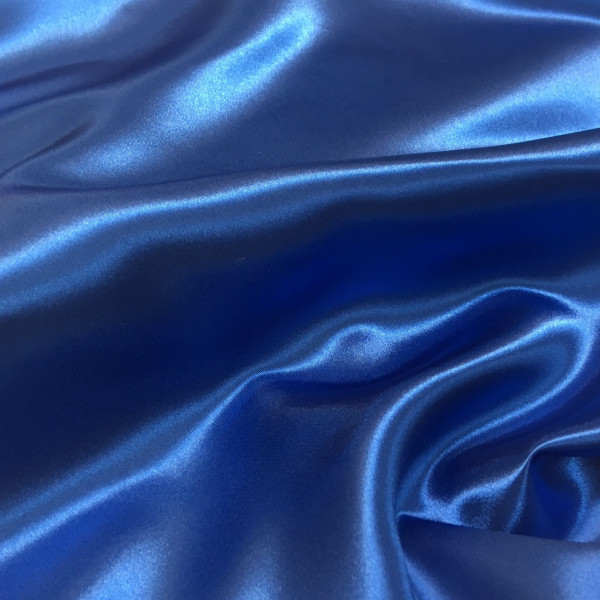 Tissu Satin Luxe Bleu Gitane