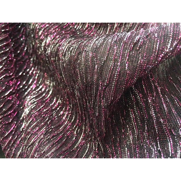 Tissu Fiesta Noir, Argent et Fushia