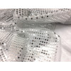 Tissu blanc Paillettes Argent