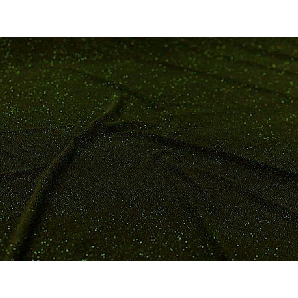 Tissu Lycra Noir Pailleté Vert