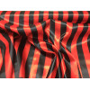 Tissu Satin Rayures Noir et Rouge