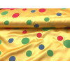 Tissu Fond Jaune / Pois multicolors