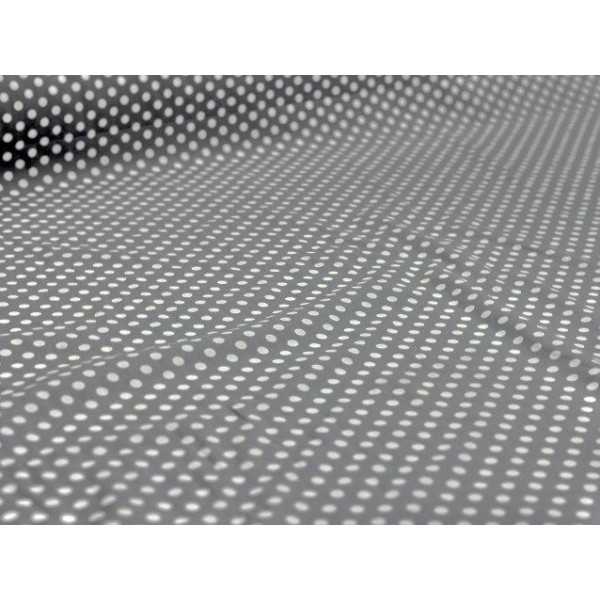 Tissu Pois blanc fond Gris Gm