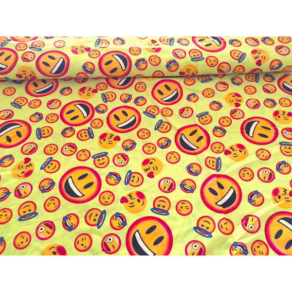 Tissu Smiley Jaune