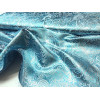Tissu Brocart Vénitien Turquoise  et Argent