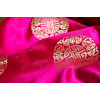 Tissu Asie Fuchsia blason or