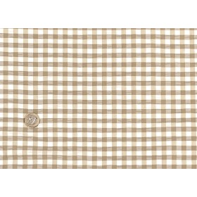 Tissu Taffetas Vichy Seersucker Beige Écru