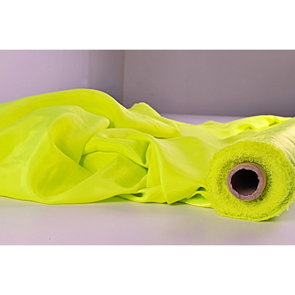 Tissu Satin Jaune Fluo