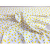 Tissu Coton blanc et citrons jaunes