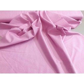 Tissu coton rose mini pois blancs