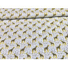 Tissu coton  ecru Girafe jaune