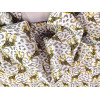 Tissu coton  ecru Girafe jaune