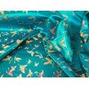 Tissu Asie Turquoise papillon