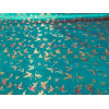 Tissu Asie Turquoise papillon