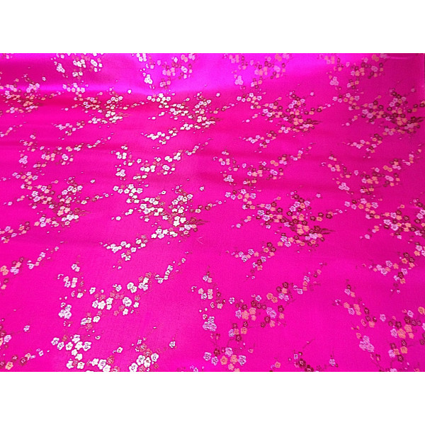 Tissu Asie Fushia petites fleurs