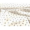 Tissu Coton imprimé écru petites plumes
