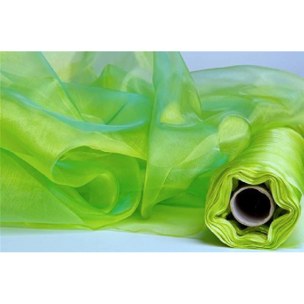 Tissu Organza Vert et Or