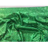 Tissu Panne de Velours Vert Paillettes Or