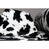 Tissu Floqué Vache Noir - blanc