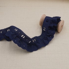 Galon Broderie Anglaise Avec Passant - Bleu Jeans