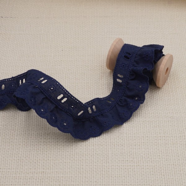 Galon Broderie Anglaise Avec Passant - Bleu Jeans