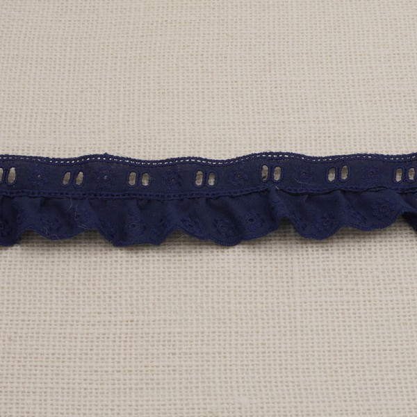 Galon Broderie Anglaise Avec Passant - Bleu Jeans