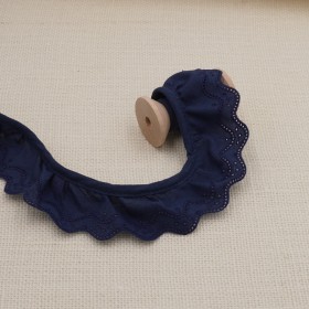 Galon Broderie Anglaise Vague - Bleu Jeans