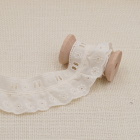 Galon Broderie Anglaise Avec Passant - Écru