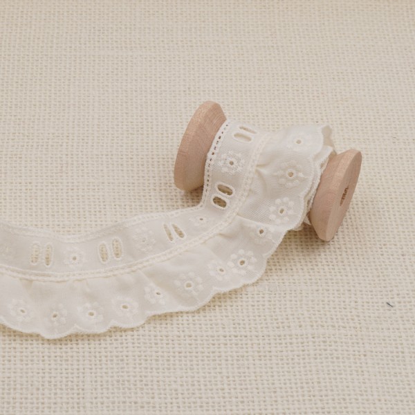 Galon Broderie Anglaise Avec Passant - Écru