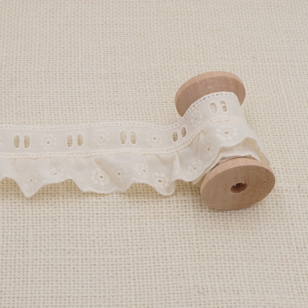 Galon Broderie Anglaise Avec Passant - Écru