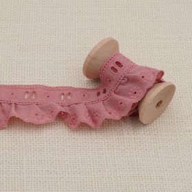 Galon Broderie Anglaise Avec Passant - Rose