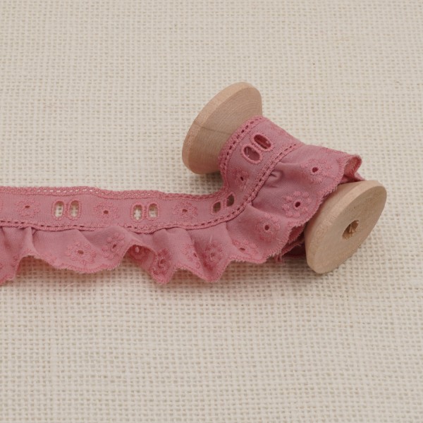Galon Broderie Anglaise Avec Passant - Rose