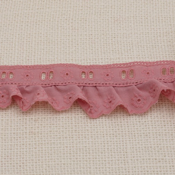 Galon Broderie Anglaise Avec Passant - Rose
