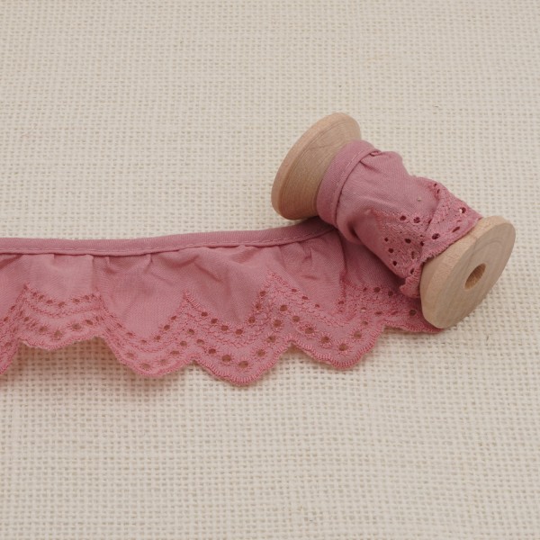 Galon Broderie Anglaise - Rose