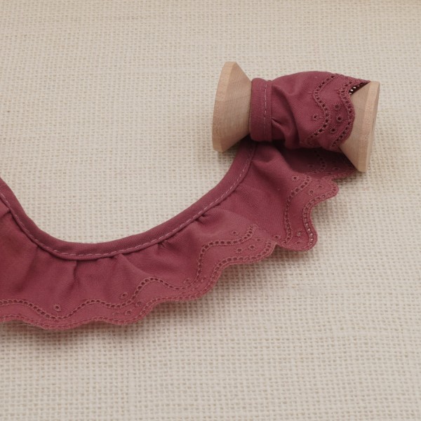 Galon Broderie Anglaise Vague - Vieux Rose