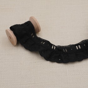 Galon Broderie Anglaise Avec Passant - Noir