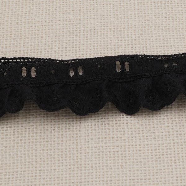 Galon Broderie Anglaise Avec Passant - Noir