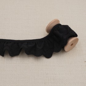 Galon Broderie Anglaise Vague - Noir