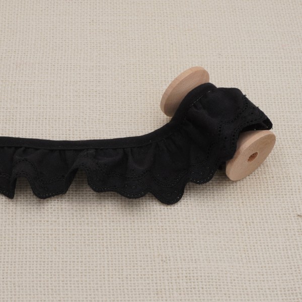 Galon Broderie Anglaise Vague - Noir