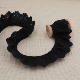 Galon Broderie Anglaise Vague - Noir