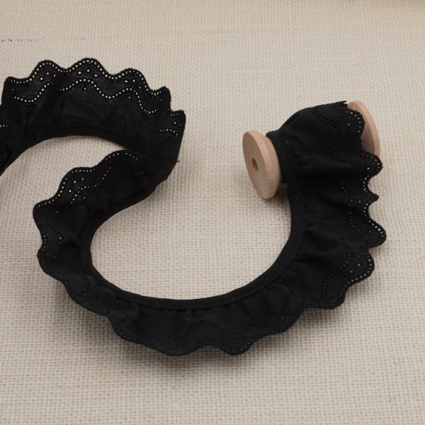 Galon Broderie Anglaise Vague - Noir