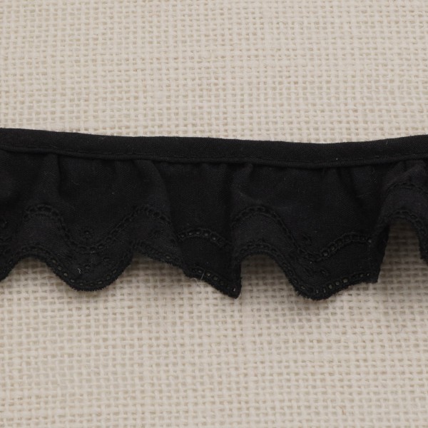 Galon Broderie Anglaise Vague - Noir