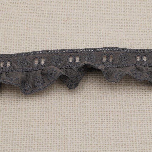 Galon Broderie Anglaise Avec Passant - Gris