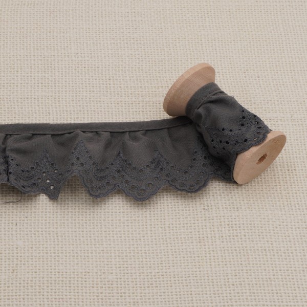 Galon Broderie Anglaise - Gris