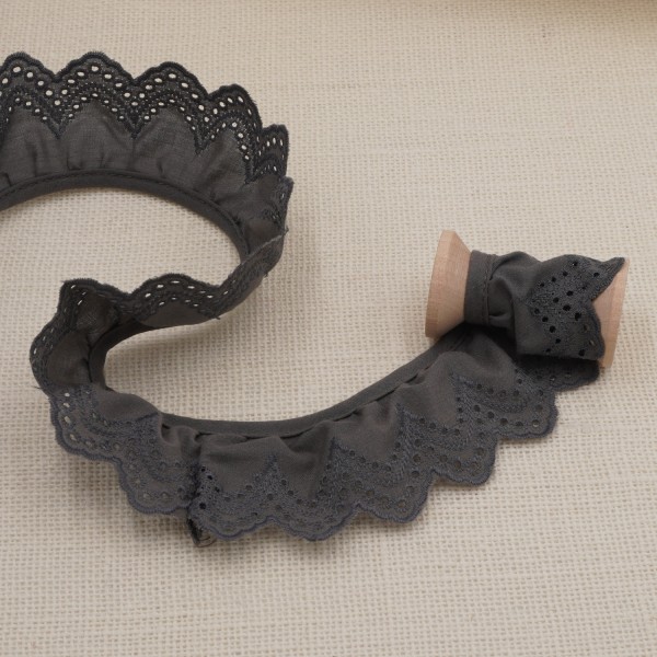 Galon Broderie Anglaise - Gris